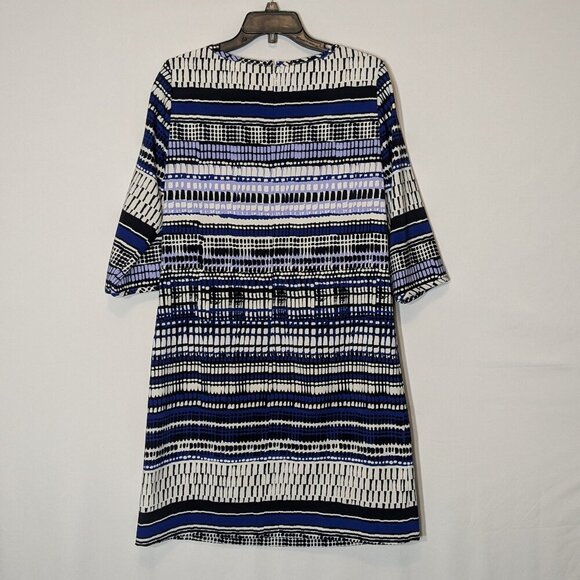 Alex Marie Blue and White Striped Midi Dress - Picture 2 of 4